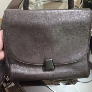 Akris Dark Brown Leather Crossbody Bag
